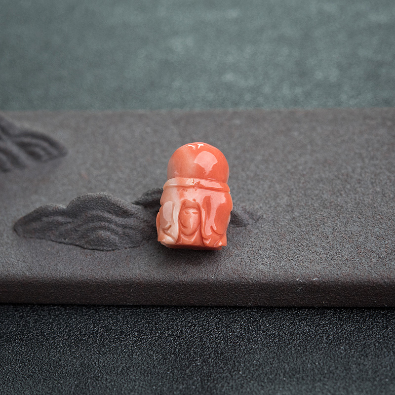 MOMO橘色珊瑚寿星挂件-红掌柜