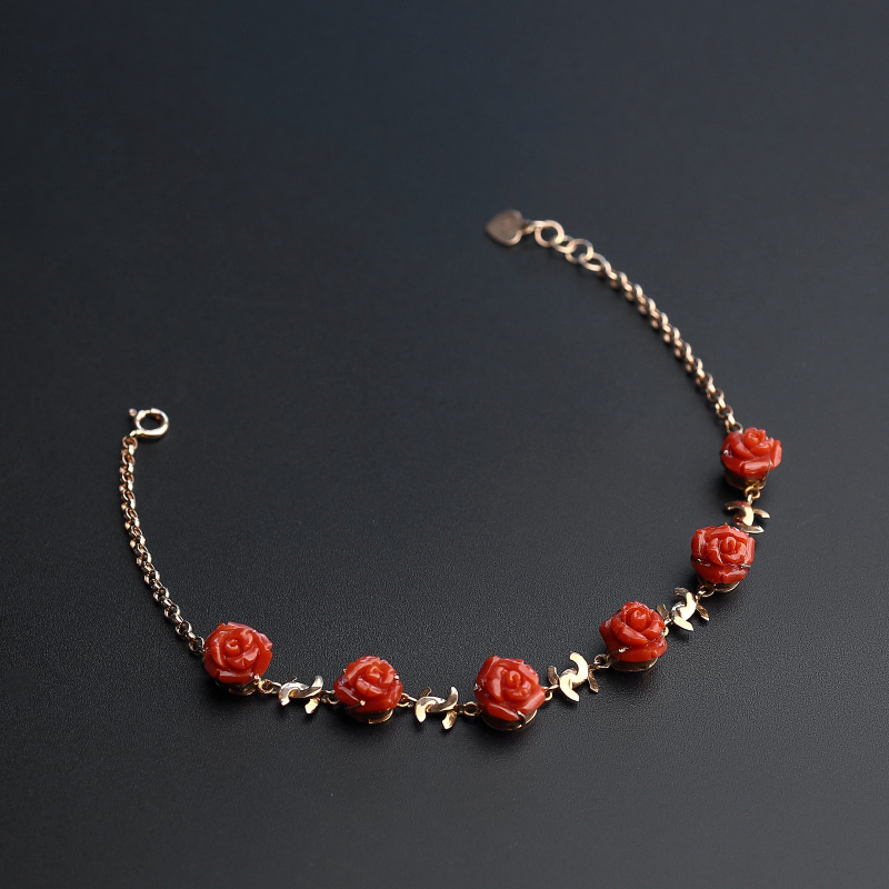沙丁红珊瑚手链-红掌柜