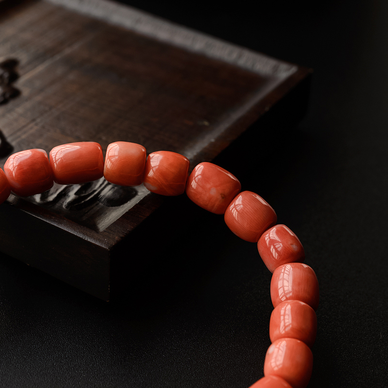 台湾天然MOMO红珊瑚手串-红掌柜
