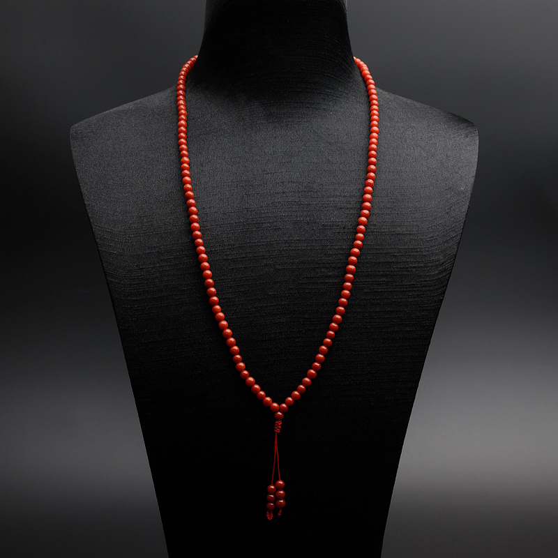 4mm意大利天然沙丁红珊瑚项链-红掌柜