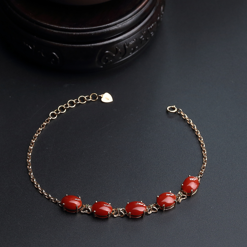 意大利天然沙丁红珊瑚手链-红掌柜