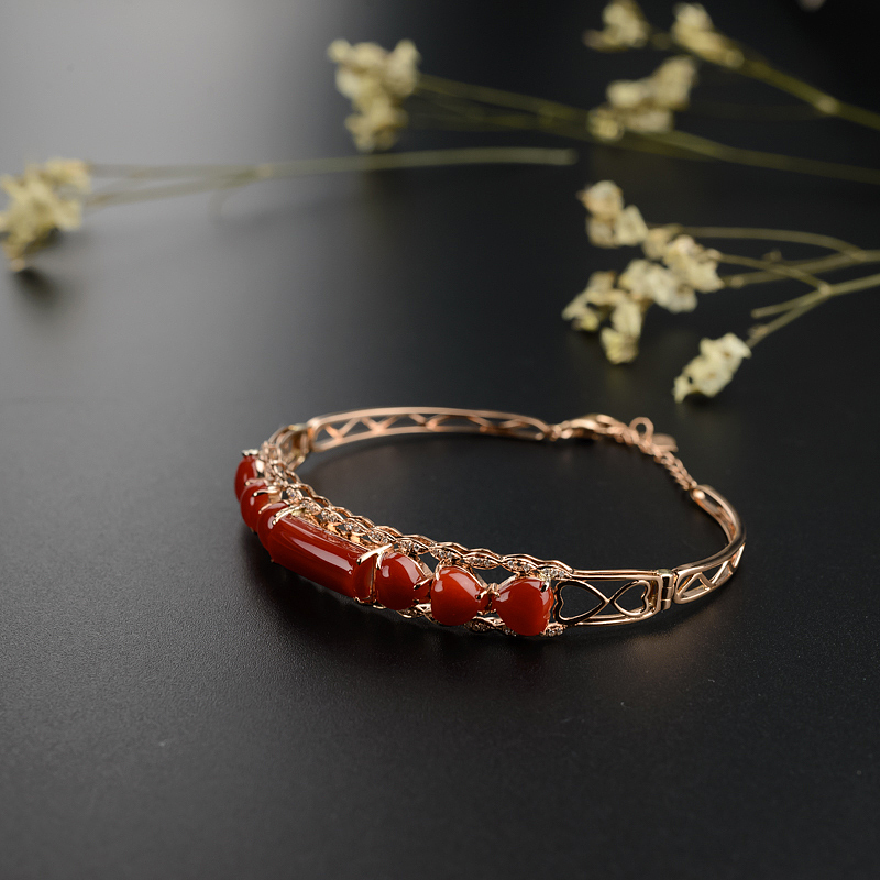 日本天然阿卡珊瑚手镯-红掌柜