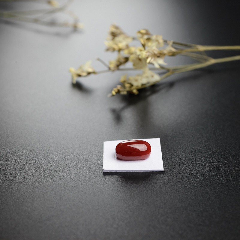 天然阿卡珊瑚戒面-红掌柜