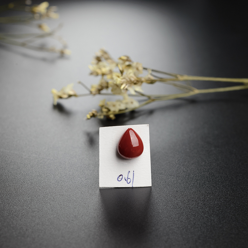 日本天然阿卡珊瑚戒面-红掌柜