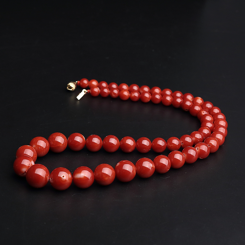 天然阿卡牛血红珊瑚塔链-红掌柜