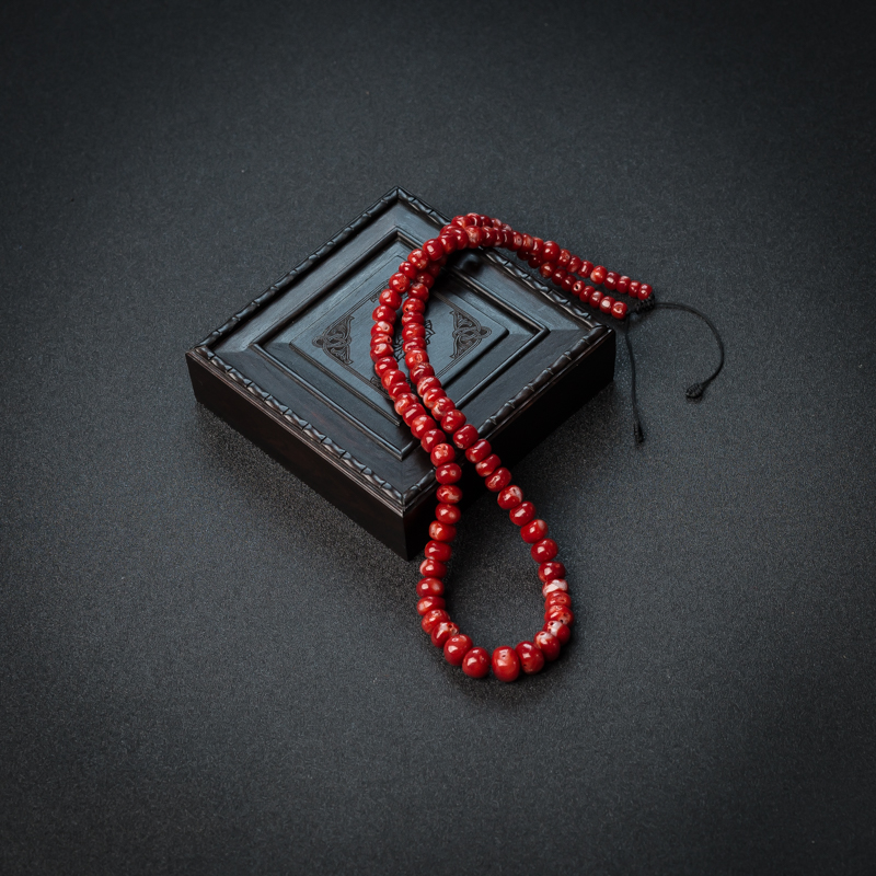 天然阿卡红珊瑚鼓珠项链 - 红掌柜