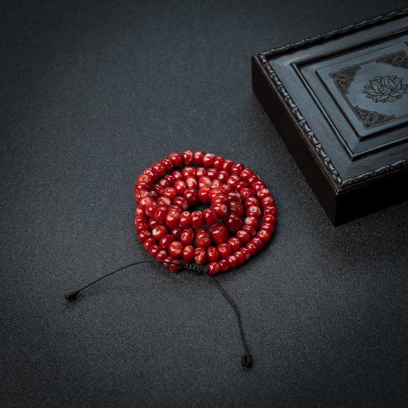 红珊瑚鼓珠项链 - 红掌柜