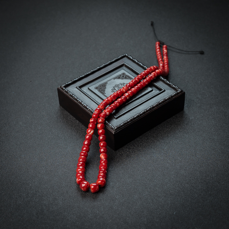 红珊瑚鼓珠项链 - 红掌柜