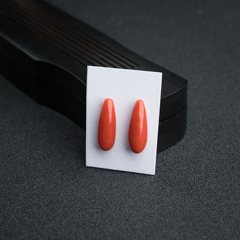 沙丁珊瑚水滴吊坠-红掌柜