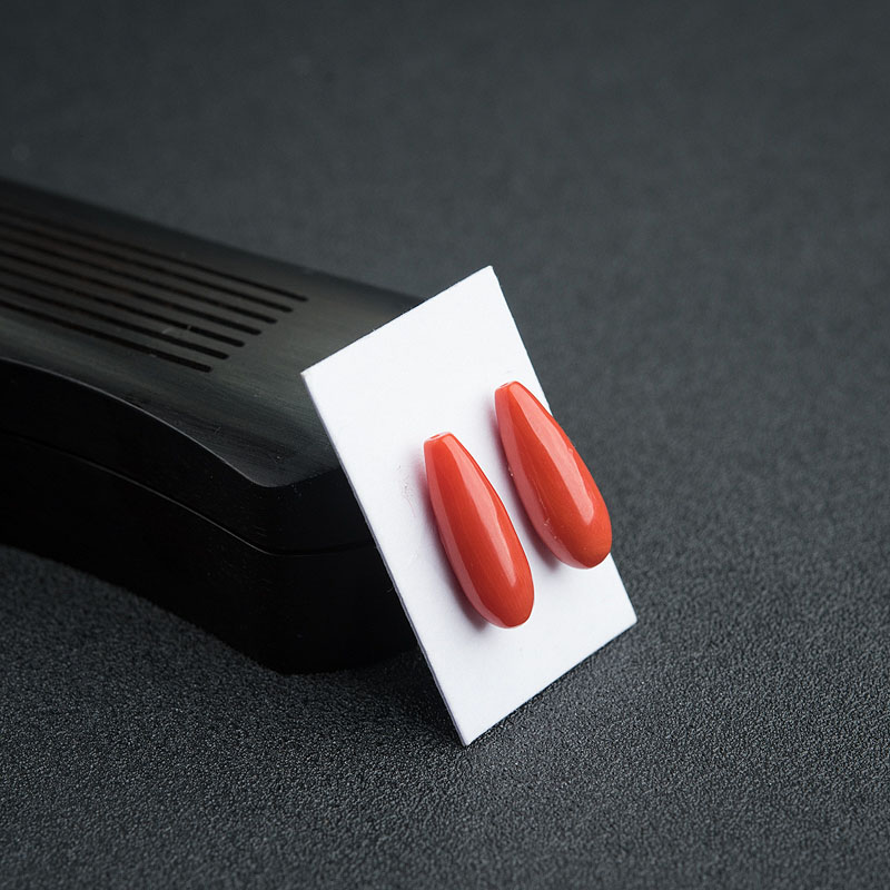 天然珊瑚水滴吊坠-红掌柜