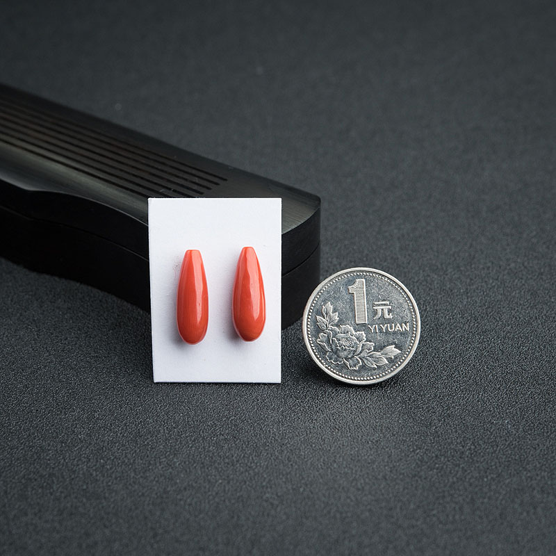 意大利珊瑚水滴吊坠-红掌柜