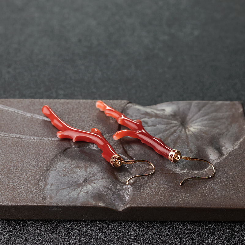 阿卡珊瑚耳环-红掌柜