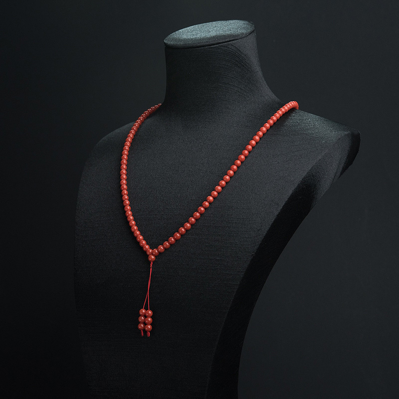 沙丁朱红珊瑚108佛珠-红掌柜