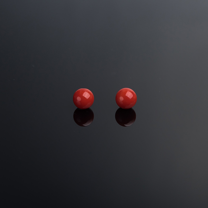 8.5mm沙丁朱红珊瑚圆珠-红掌柜