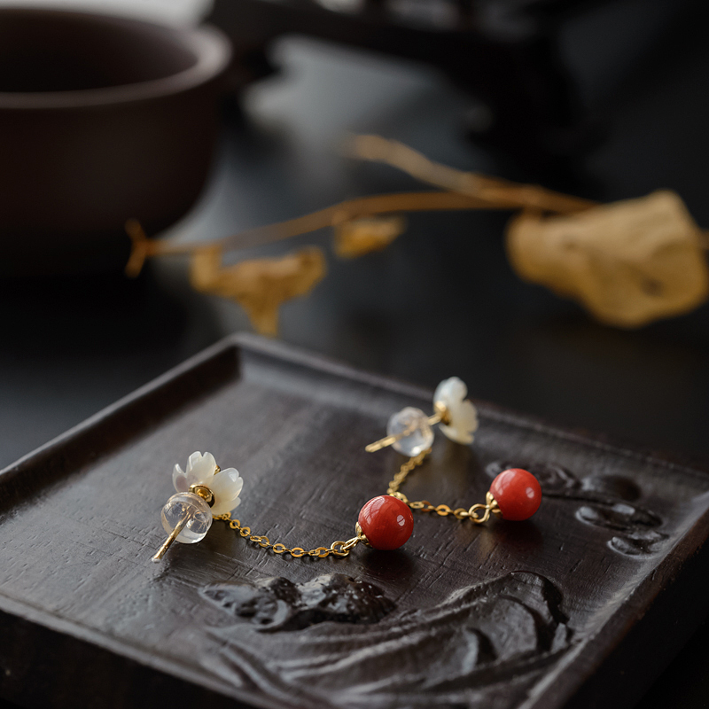 红珊瑚耳钉-红掌柜