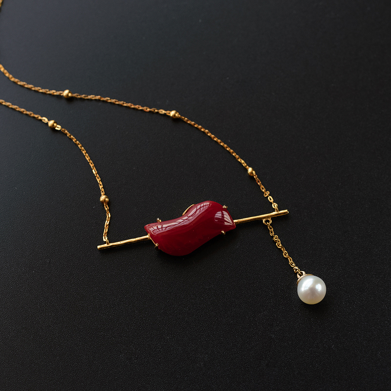 红珊瑚锁骨链-红掌柜