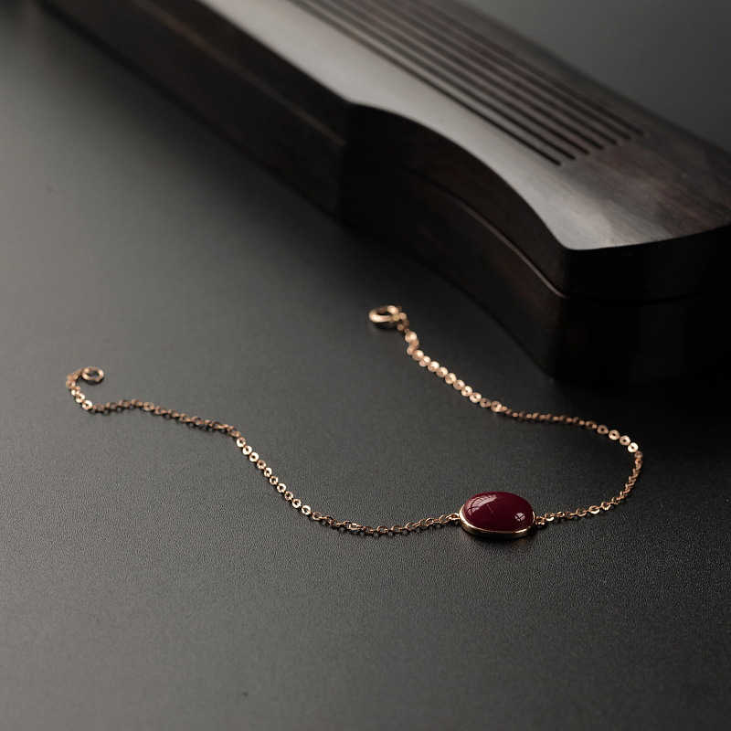 金镶日本天然阿卡珊瑚吊坠手链-红掌柜