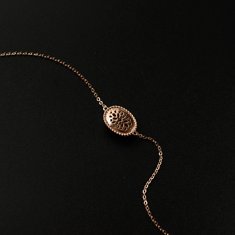 18k金镶日本天然阿卡珊瑚手链-红掌柜