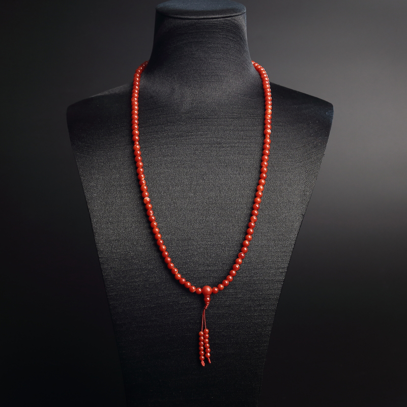 日本天然阿卡红珊瑚佛珠 - 红掌柜