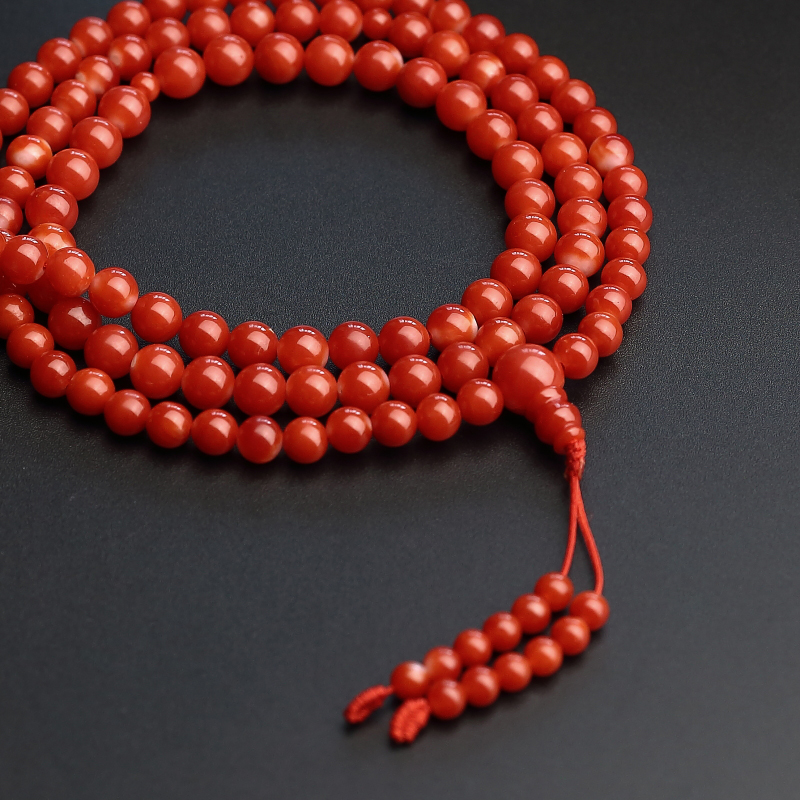 阿卡红珊瑚佛珠 - 红掌柜