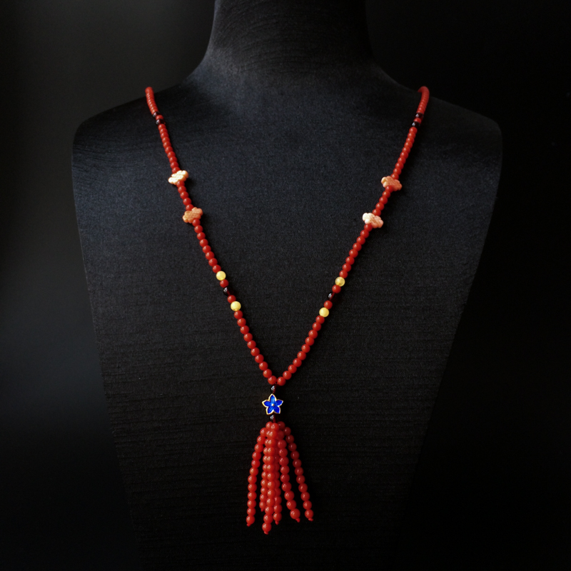 3mm沙丁珊瑚项链-红掌柜