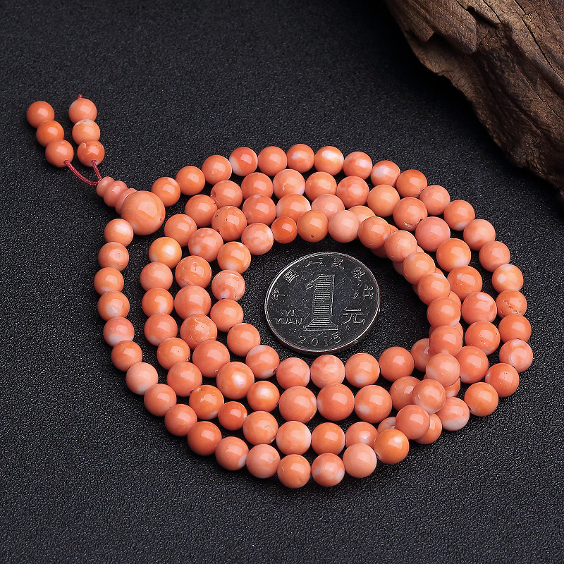 橘色珊瑚108佛珠-红掌柜
