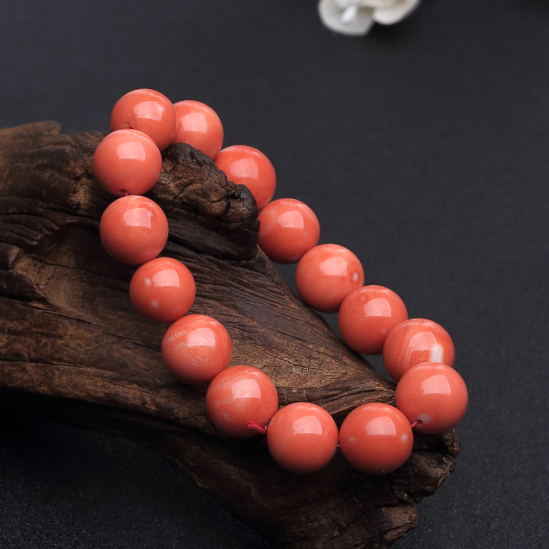 台湾momo橘红珊瑚手串-红掌柜