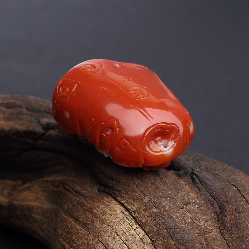 日本天然阿卡正红珊瑚吊坠-红掌柜