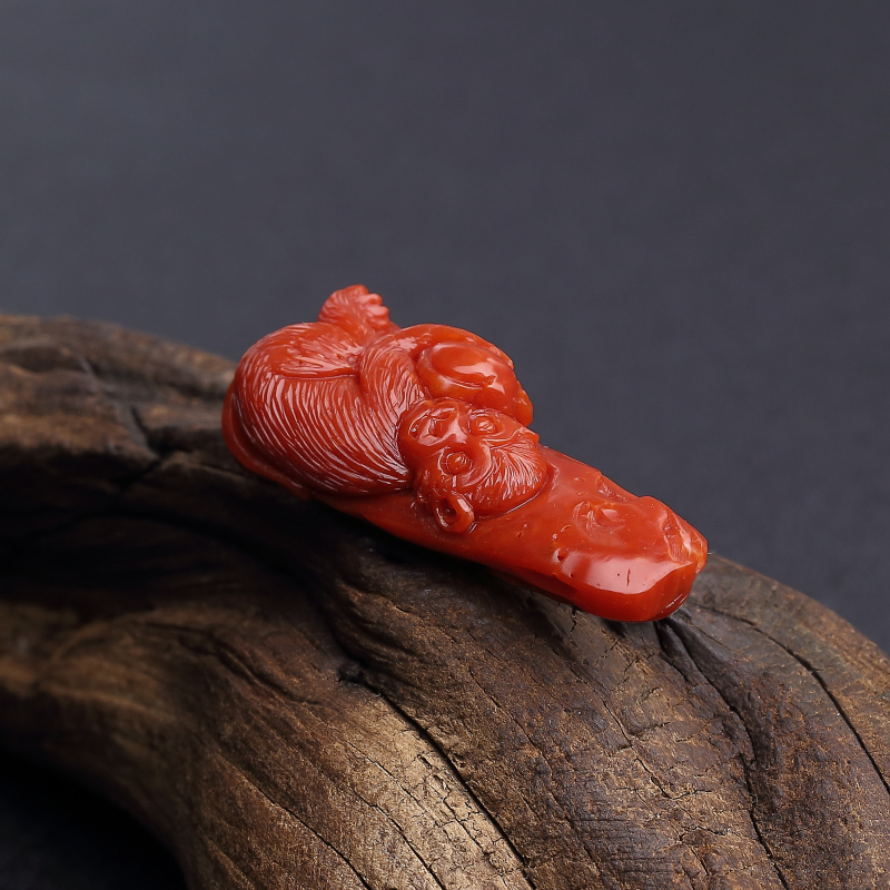 日本天然阿卡正红珊瑚吊坠-红掌柜