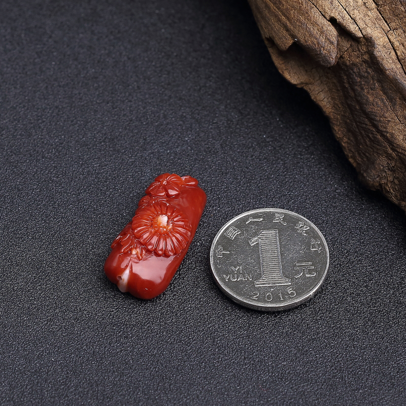 阿卡深红珊瑚菊花吊坠-红掌柜