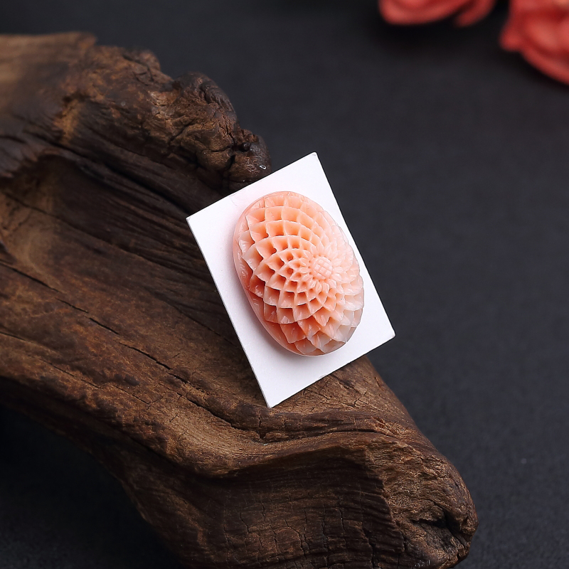 台湾MISU粉红珊瑚戒面-红掌柜