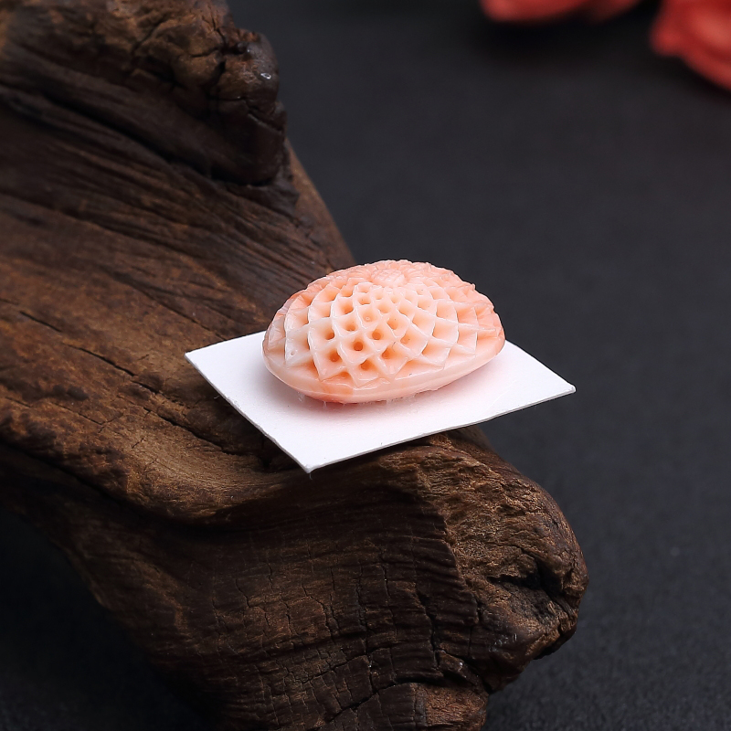 台湾天然MISU珊瑚戒面-红掌柜