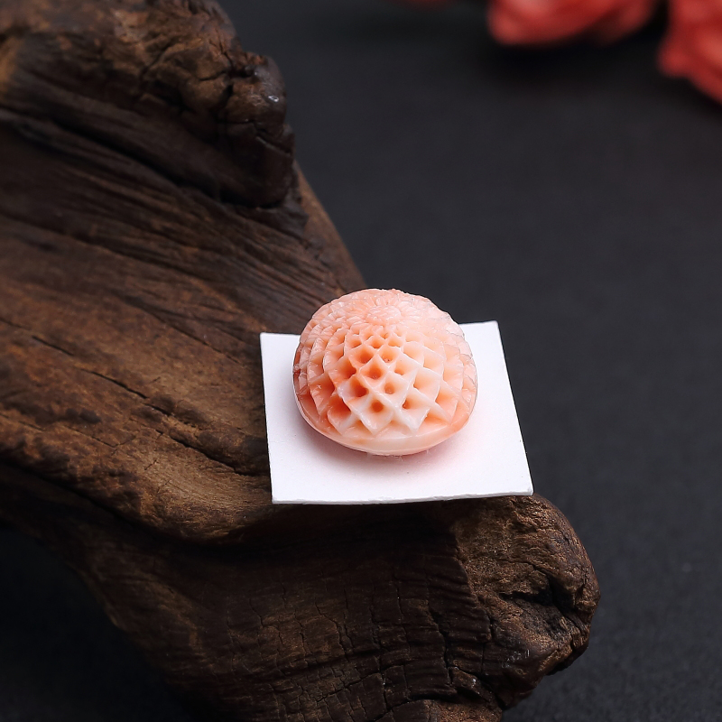 MISU粉红珊瑚戒面-红掌柜