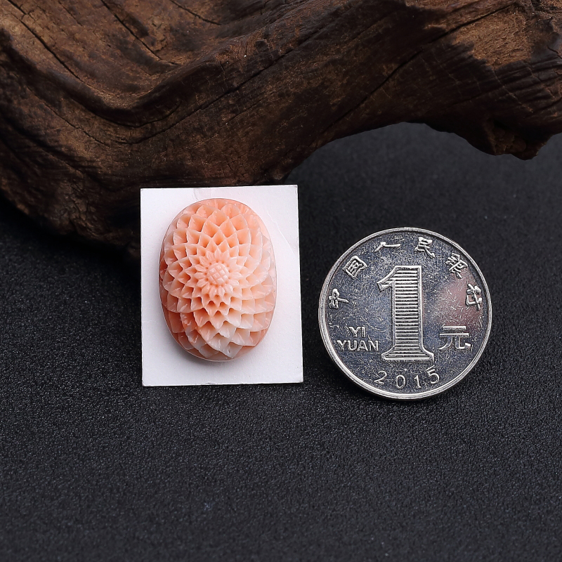 粉红珊瑚戒面-红掌柜