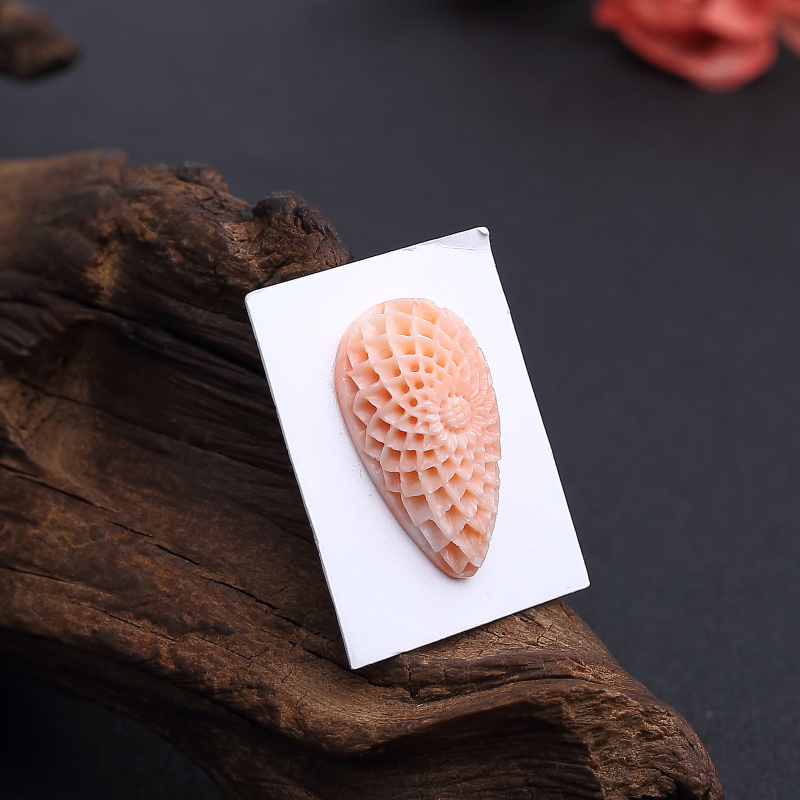 台湾MISU粉红珊瑚戒面-红掌柜