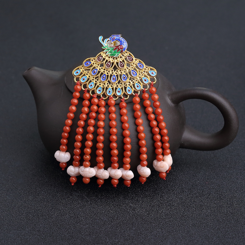 意大利天然沙丁朱红珊瑚吊坠-红掌柜