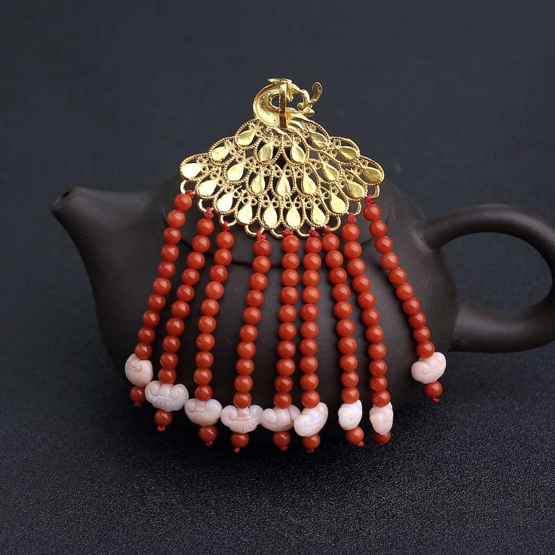 意大利天然朱红珊瑚吊坠-红掌柜