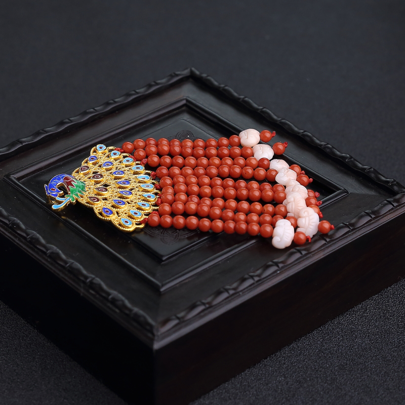 沙丁朱红珊瑚吊坠-红掌柜