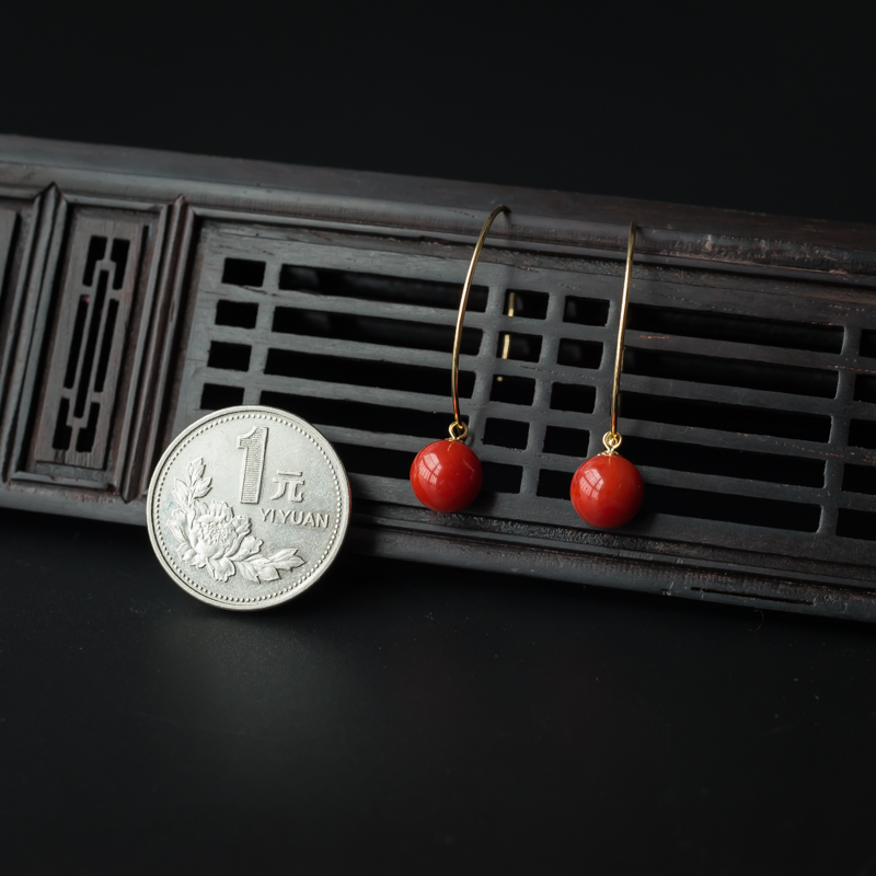 沙丁珊瑚耳环 - 红掌柜
