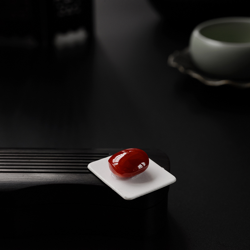 牛血红珊瑚戒面-红掌柜