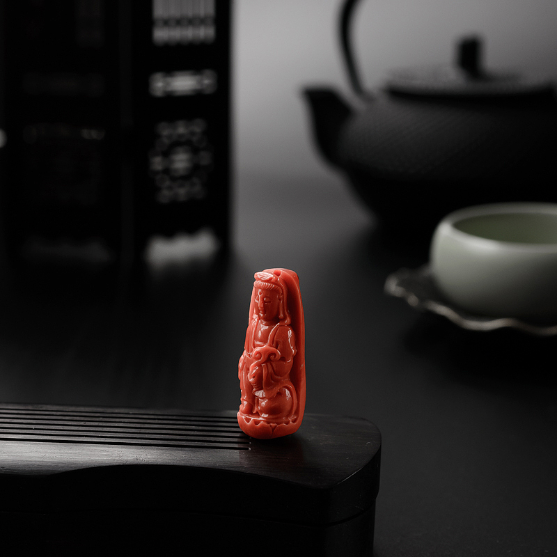 红珊瑚观音吊坠-红掌柜