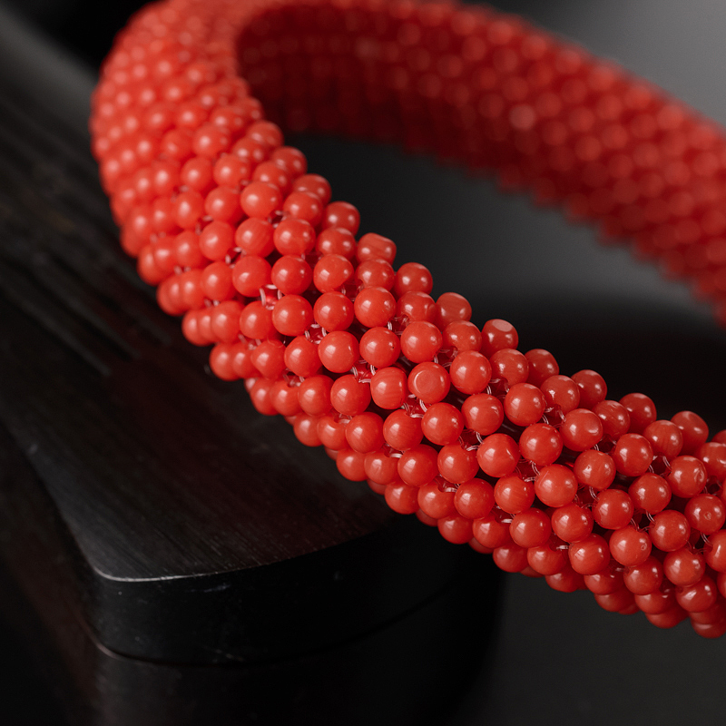 意大利沙丁红珊瑚手镯-红掌柜