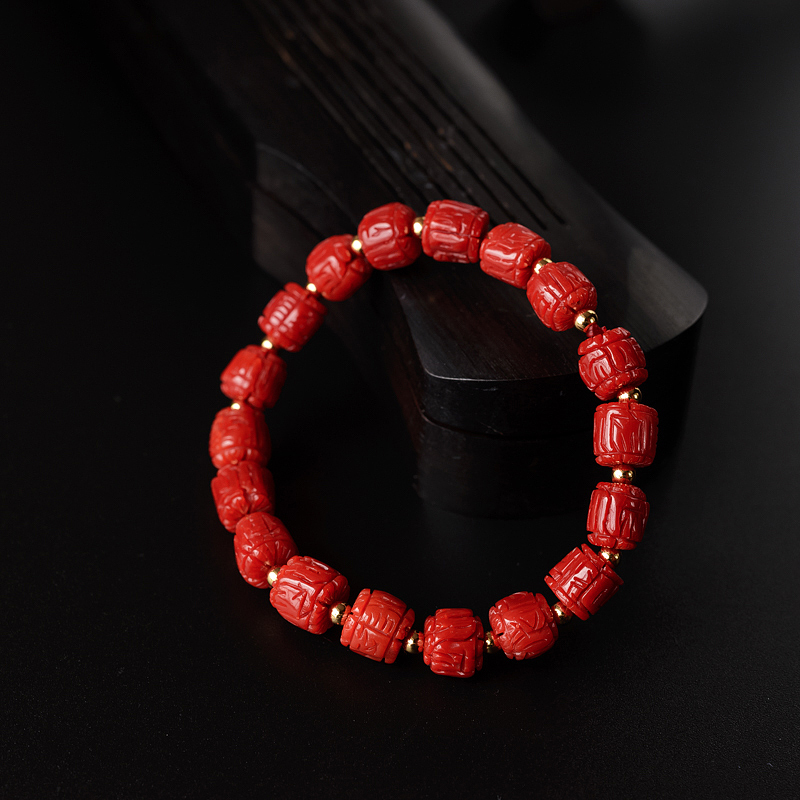 红珊瑚六字真言手串-红掌柜