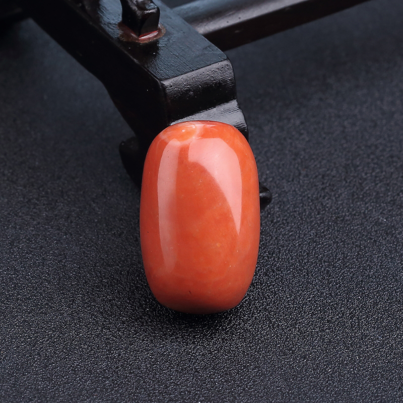 台湾天然MOMO橘红珊瑚桶珠-红掌柜