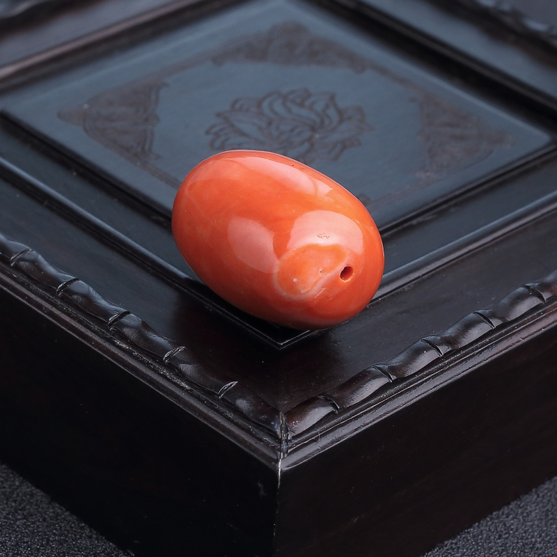 台湾天然MOMO珊瑚桶珠-红掌柜