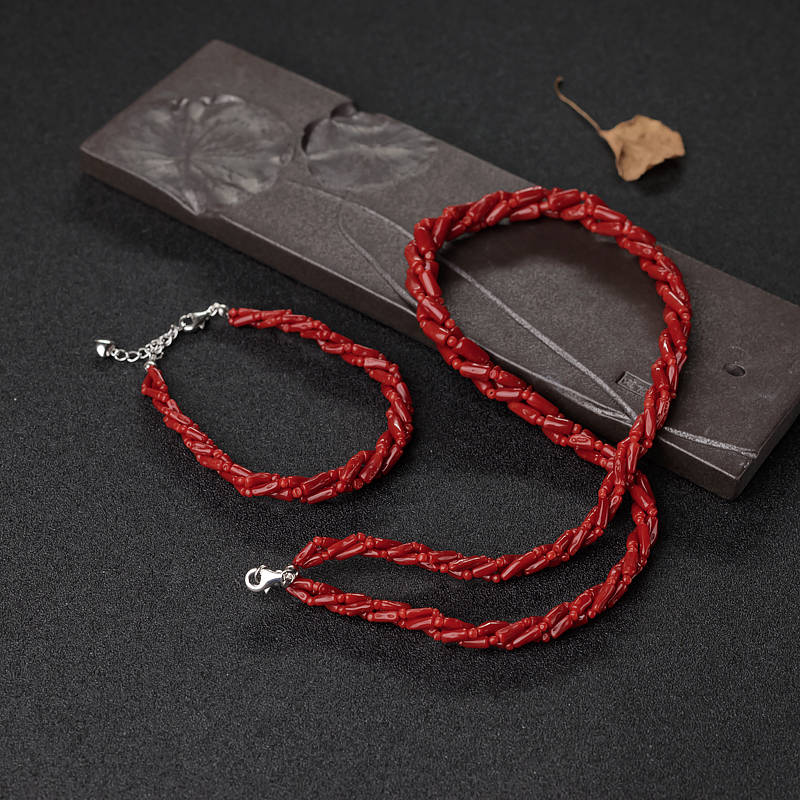 沙丁正红珊瑚项链-红掌柜