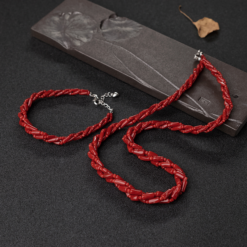 沙丁珊瑚项链-红掌柜