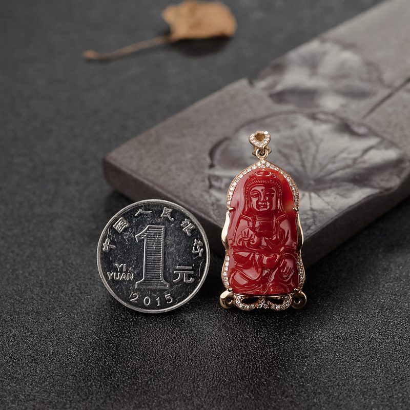 阿卡珊瑚观音吊坠-红掌柜
