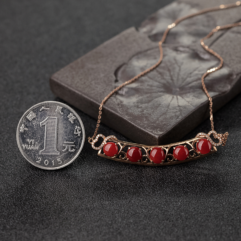 阿卡红珊瑚锁骨链-红掌柜