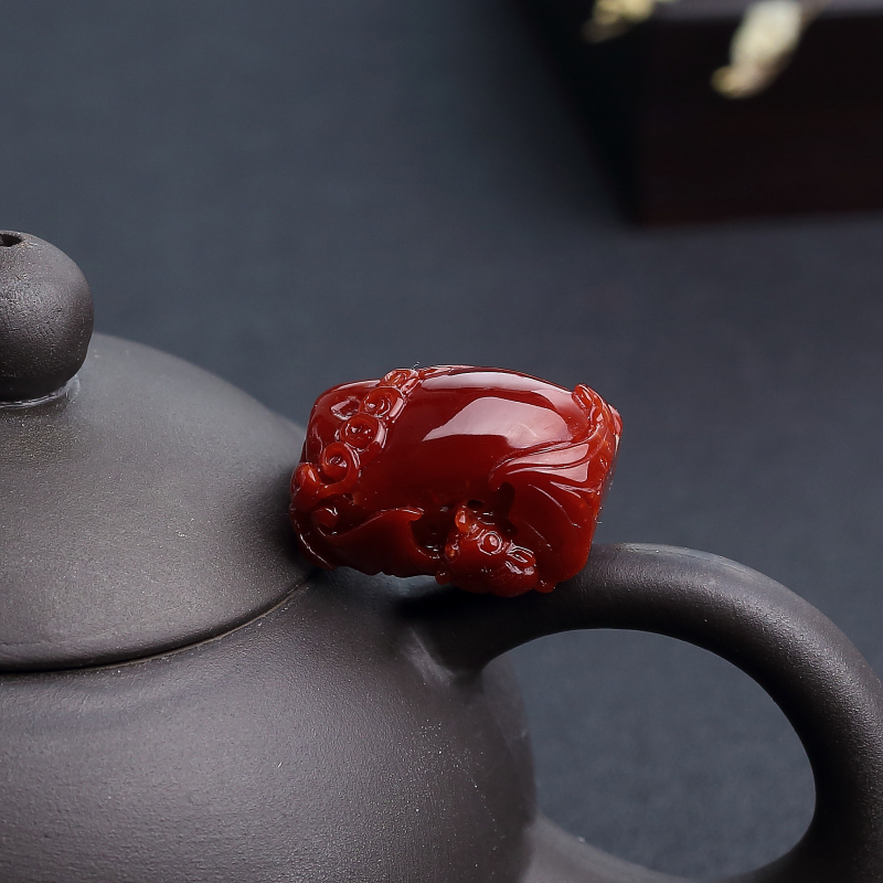 日本天然阿卡珊瑚福瓜吊坠-红掌柜